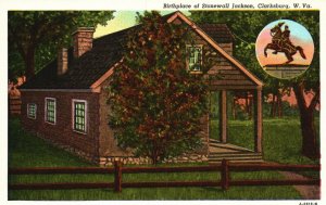 Vintage Postcard 1920's Birthplace of Stonewall Jackson Clarksburg West Virginia