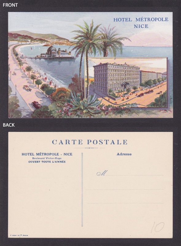 FRANCE, Vintage postcard, Nice, Hotel Metropole