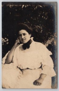 RPPC Victorian Woman Seated For Photo Postcard P26