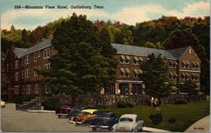 Vtg Gatlinburg Tennessee TN Mountain View Hotel 1950s Old Linen View Postcard