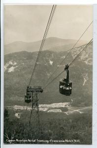 Aerial Tramway Cannon Mountain Franconia Notch NH 1950s RPPC postcard