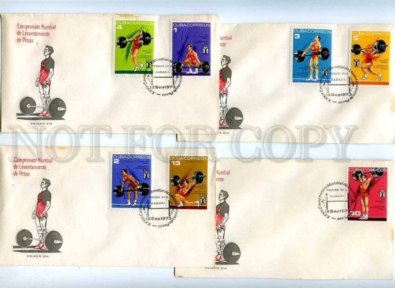 179136 Cuba 1973 year Sport  4 FDC COVERs