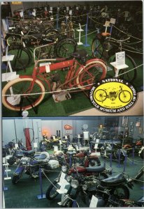 National Motorcycle Museum - double view interior Sturgis South Dakota postcard