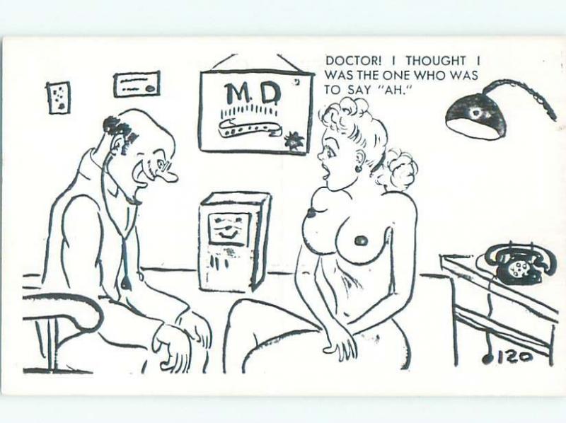 Pre-1980 Risque Comic NUDE GIRL AT THE DOCTOR OFFICE AB7047