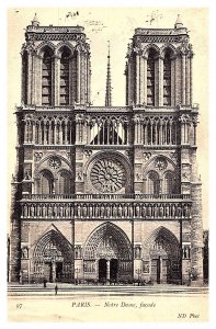 France  Paris  Notre Dame, facade