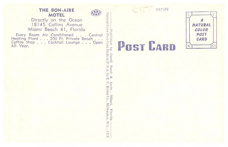 Florida  Miami  Beach  Bon-Aire Motel