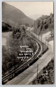 Emerald Lake Rutland RR US Rte 7 Green Mts VT Claude Place RPPC Postcard K25