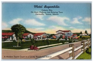 c1940's Motel Bugambilia Colonia Pitic & Restaurant Cabin Sonora Mexico Postcard