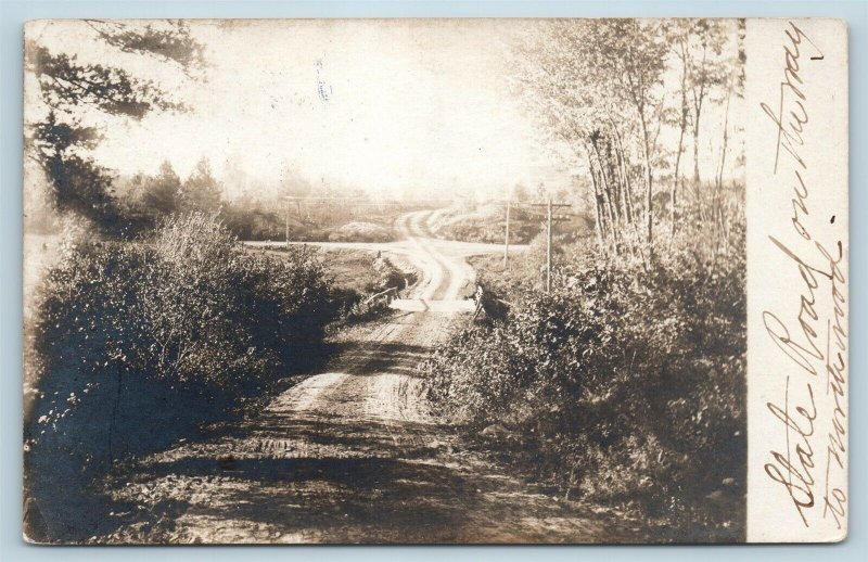 Postcard NJ Nutley 1911 View Dirt State Road to Northwood RPPC Real Photo U8