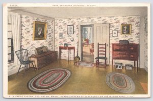 Detroit Pub Co~Interior Munroe Tavern Lexington Massachusetts~Vintage Postcard