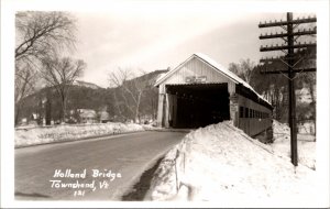 Real Photo Postcard Holland Bridge in Townshend, Vermont