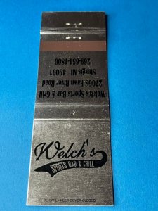 Vintage Matchbook Cover Welch's Sports Bar & Grill Sturgis, Michigan MB163