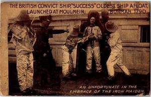British Convict Ship Success, In the Iron Maiden Vintage Postcard O04