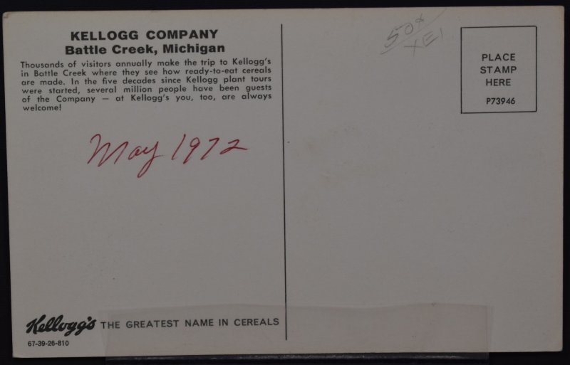 Battle Creek, MI - Kellogg Company - 1972