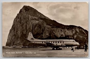 British European Airways RPPC Gibraltar RPPC Rock From Airfield Postcard U24