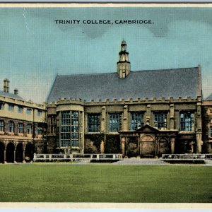 c1940s Cambridge UK Trinity College Great Court Chapel Postcard WWII Churchill