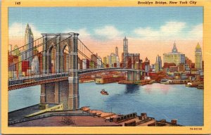 New York City The Brooklyn Bridge Curteich