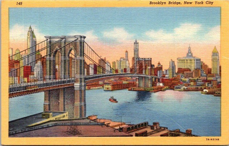 New York City The Brooklyn Bridge Curteich
