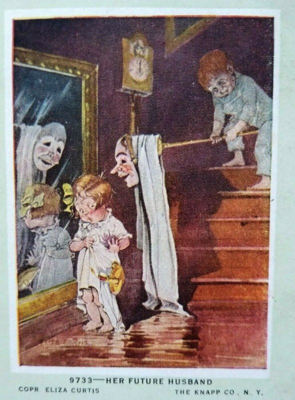 Vintage Halloween Postcard Knapp Eliza Curtis Series 9733 Her Future Husband 