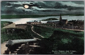 Halifax Harbour from Citadel at Night George's Island Valentine Postcard H84