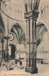 Temple Church London Tombs of Crusaders-Knights Templar~1908 Postcard