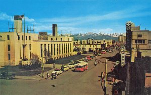 Anchorage AK Forth Avenue Business Street Old Cars, Postcard