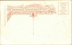 Windsor Ontario Ferry Landing Patriotic Canadian Shield Border c1910 Postcard