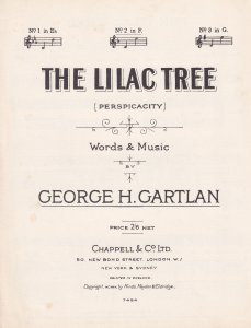 The Lilac Tree George Gartlan Olde Sheet Music