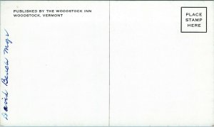 postcard VT - The Woodstock Inn with Emerson poem