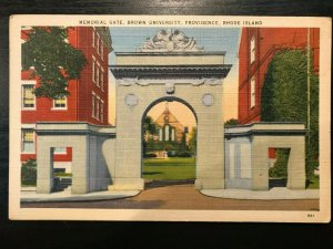 Vintage Postcard 1944 Memorial Gate Brown University Providence Rhode Island