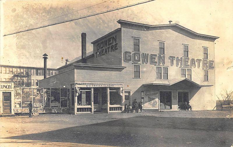 Springvale ME Gowen Theatre Ice Cream Parlor in 1915 RPPC Postcard