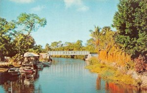 BONITA SPRINGS Florida FL ~ A.C.L. RAILROAD BRIDGE Imperial River~Boats Postcard