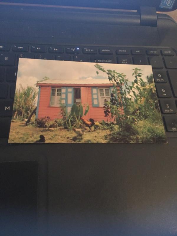 Vintage Postcard: Gaily Painted Antigua House, St Johns Antigua WI