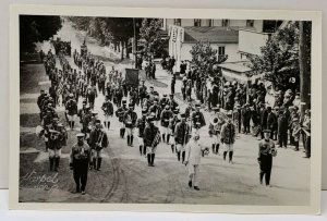 Lebanon Pa Harpel Photo RPPC Parade Band, Soldiers Fireman ? Postcard D14