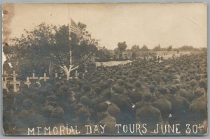 MEMORIAL DAY in TOURS FRANCE WWI ERA ANTIQUE REAL PHOTO POSTCARD RPPC