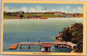 Aerial View, Fort Adams Newport Rhode Island Lake Dock Vintage Postcard I18
