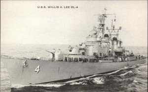 Newport Rhode Island RI U.S.S. Willis A. Lee Battleship Vintage Postcard