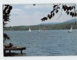 Postcard Sailboats Frolic Summer Scene Harvey's Lake Pennsylvania USA