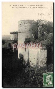 Old Postcard Chinon Chateau La Tour Du Coudray And The Tour De Boissy