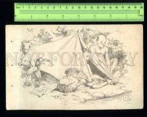 230188 ESTONIA SPAIA Boy Scouts Vintage drawings in tents