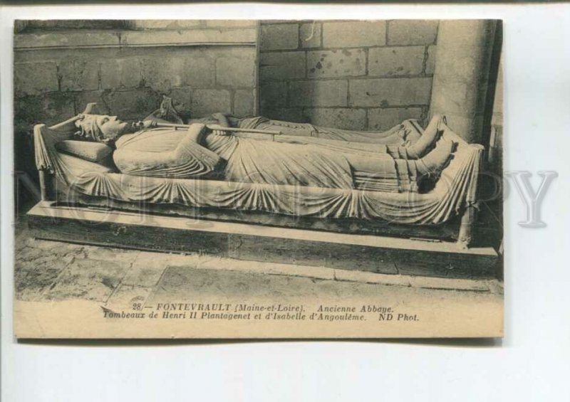 475625 FRANCE Fontevrault Abbey Tomb of Henry II Vintage ND Phot postcard