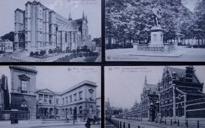 Belgium MONS Collection of 4 Old UB Postcard by Thill