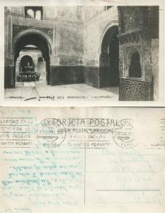 ALHAMBRA PALACE INTERIOR GRANADA VINTAGE REAL PHOTO POSTCARD RPPC