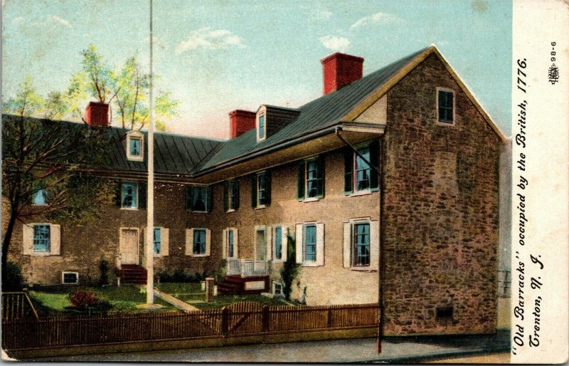 Vtg Trenton New Jersey NJ Old Barracks Occupied by British 1776 1910s Postcard