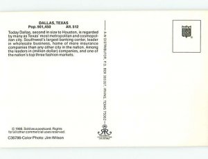 Unused 1986 PANORAMIC VIEW Dallas Texas TX hp3387@