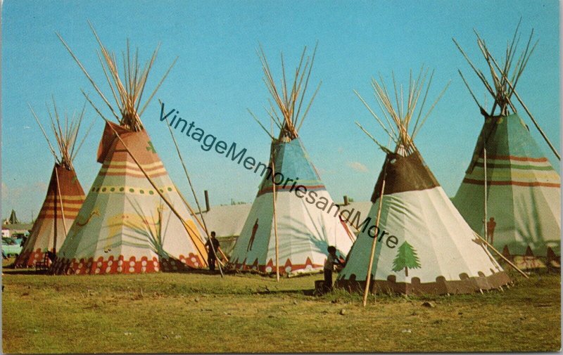 Blackfeet Teepees Browning Montana Postcard PC357