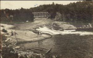 Keshena WI Wolf River Native Indian reservation 1924 Real Photo Postcard