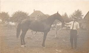 E26/ Leamington Ontario Canada 1911 Photo RPPC Postcard Horse Trainer Occupation