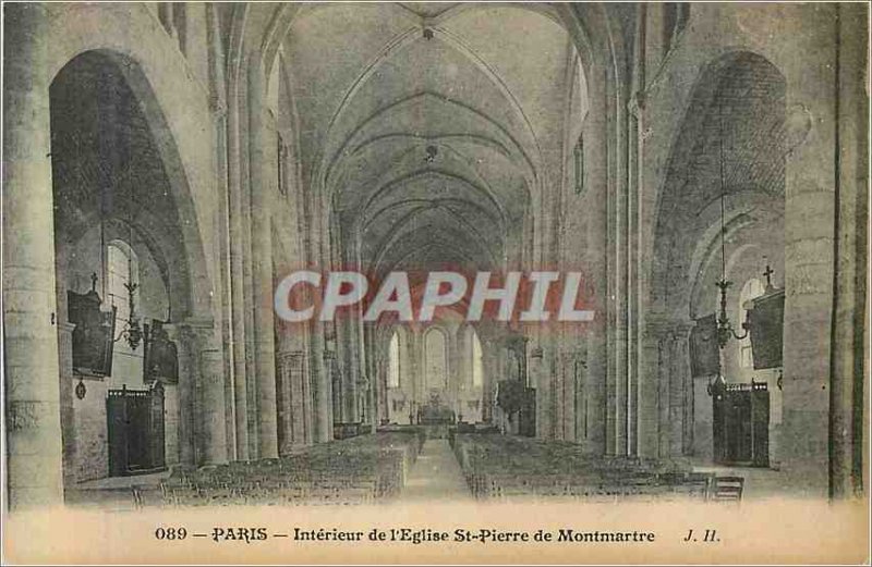 Old Postcard Paris Interior of the Church St Pierre de Montmartre