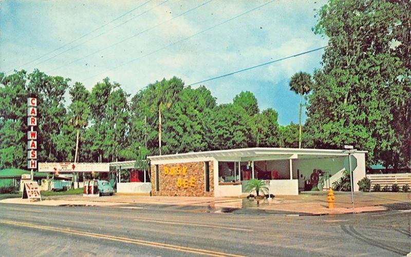 Daytona Beach FL The Busy Bee Automatic Car Wash Gas Station VW Postcard